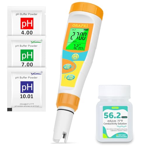 ORAPXI pH Meter Salinity Tester for Saltwater Aquarium Simultaneous Display of...