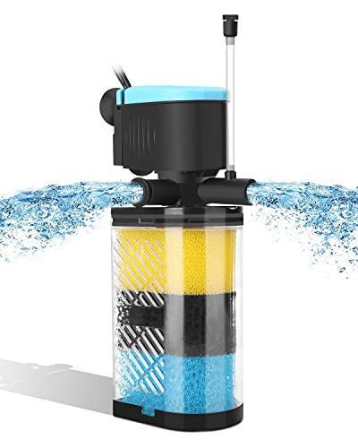 AquaMiracle Aquarium Filter 3-Stage in-Tank Filter Internal Fish Tank Filter...