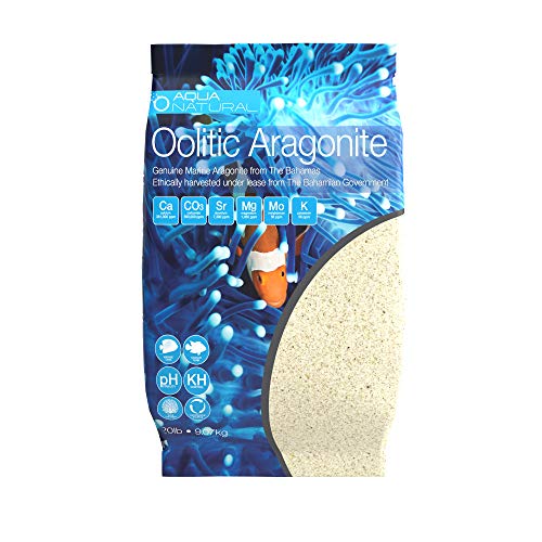 Aqua Natural Oolitic Aragonite 20lb Aquarium Sand for Reef, Saltwater and Marine...
