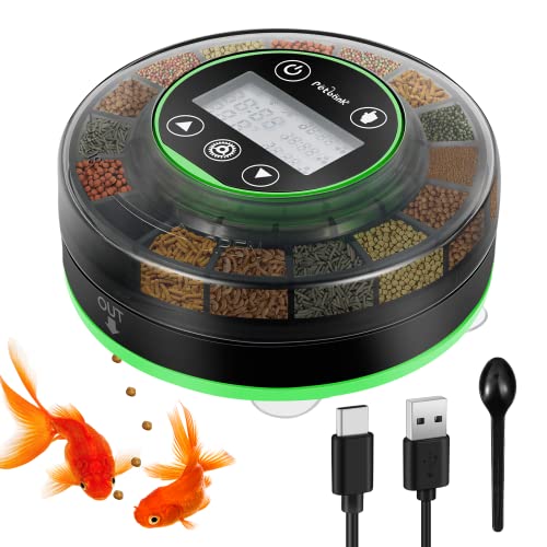 Petbank Automatic Fish Feeder for Aquarium - Moisture-Proof and Precision...
