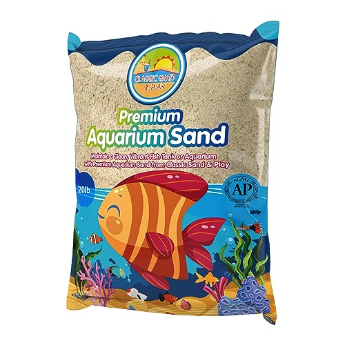 CLASSIC SAND & PLAY Natural Aquarium Sand for Freshwater and Saltwater Tanks, 20...