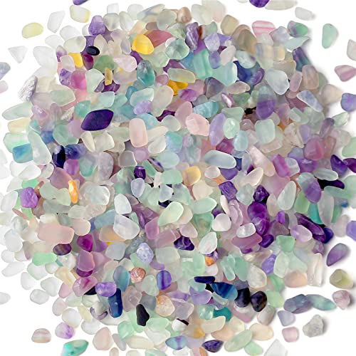 Fluorite Aquarium Gravel Rocks Natural Tumbled Healing Crystal Chips Bulk...